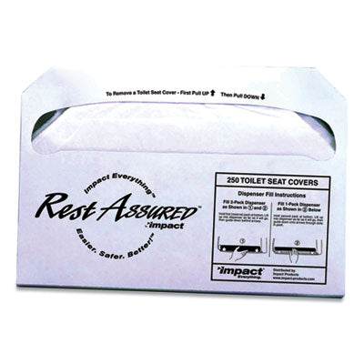 Rest Assured Seat Covers, 14.25 x 16.85, White, 250/Pack, 20 Packs/Carton OrdermeInc OrdermeInc