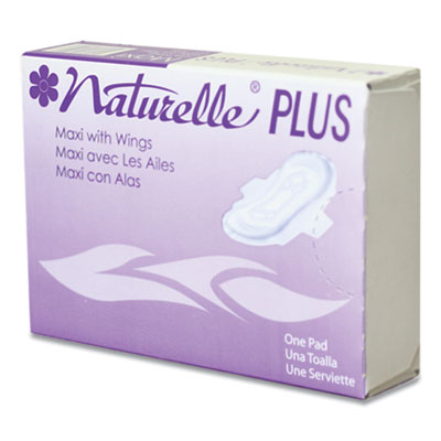 Naturelle Maxi Pads Plus, #4 with Wings, 250 Individually Wrapped/Carton OrdermeInc OrdermeInc