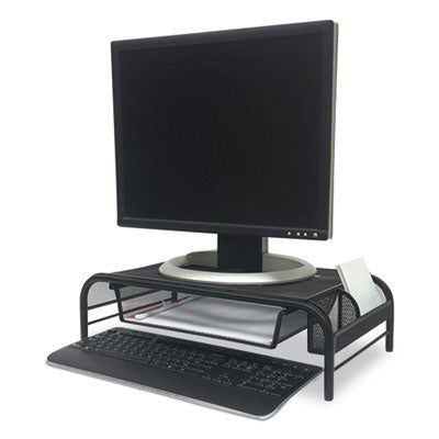 Raise Metal Mesh Monitor Stand with Drawer, 20" x 11.5" x 5.6", Black, Supports 25 lbs OrdermeInc OrdermeInc