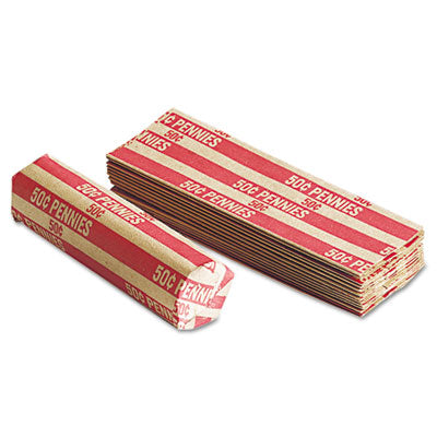 PAP-R PRODUCTS Flat Coin Wrappers, Pennies, $.50, 1000 Wrappers/Box - OrdermeInc