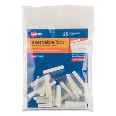 Insertable Index Tabs with Printable Inserts, 1/5-Cut, Clear, 1" Wide, 25/Pack OrdermeInc OrdermeInc