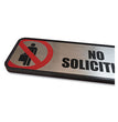 CONSOLIDATED STAMP Brushed Metal Office Sign, No Soliciting, 9 x 3, Silver/Red - OrdermeInc