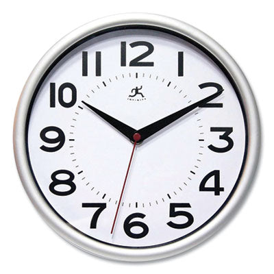 Metro Wall Clock, 9" Diameter, Silver Case, 1 AA (sold separately) OrdermeInc OrdermeInc