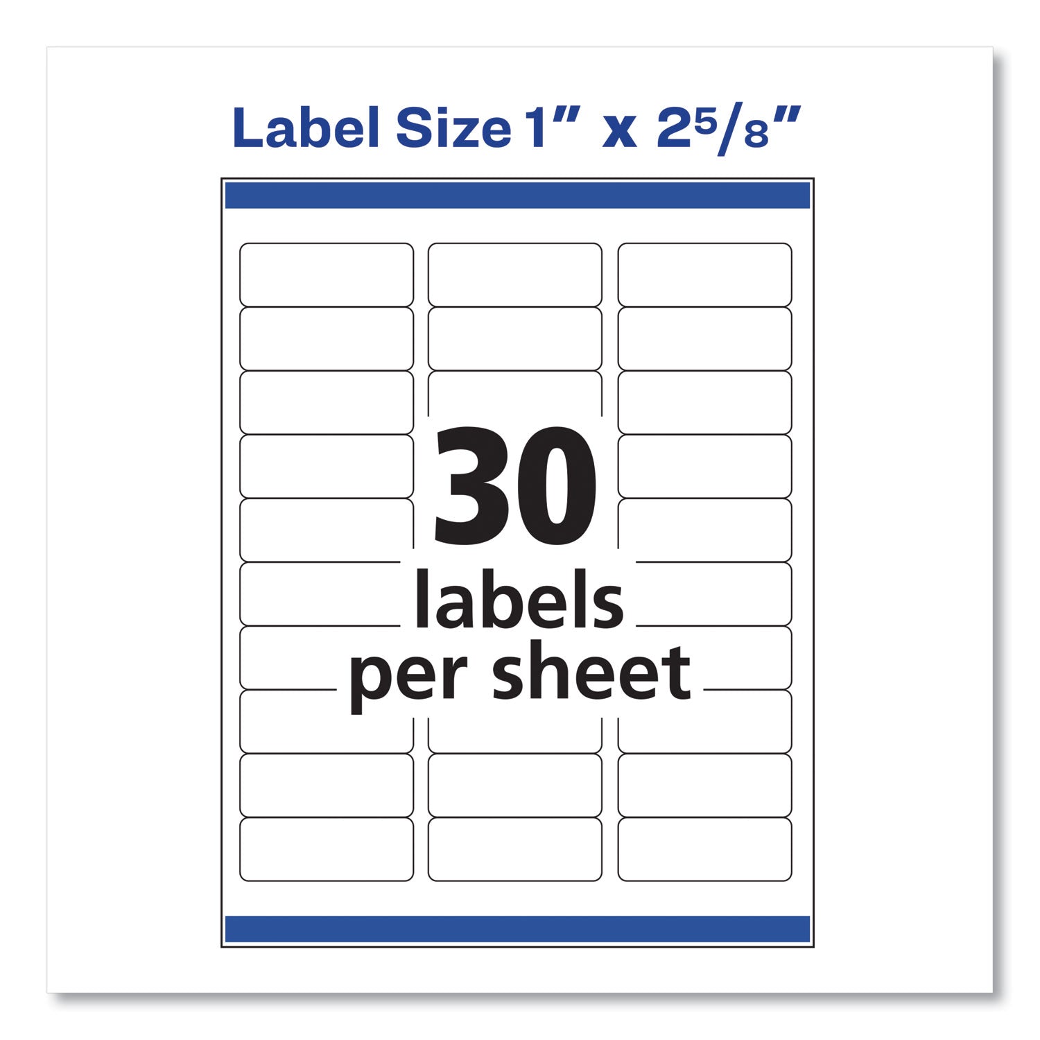 Easy Peel White Address Labels w/ Sure Feed Technology, Laser Printers, 1 x 2.63, White, 30/Sheet, 250 Sheets/Pack