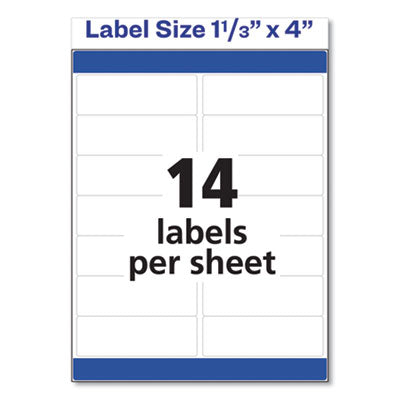 Easy Peel White Address Labels w/ Sure Feed Technology, Inkjet Printers, 1.33 x 4, White, 14/Sheet, 100 Sheets/Box OrdermeInc OrdermeInc