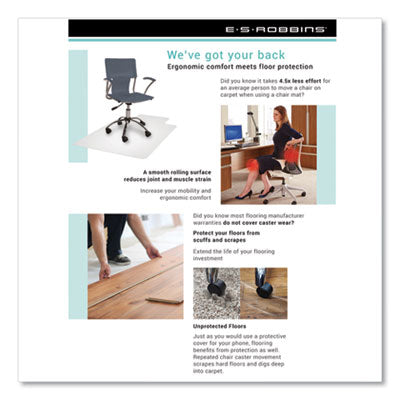 EverLife Workstation Chair Mat for Hard Floors, With Lip, 66 x 60, Clear OrdermeInc OrdermeInc