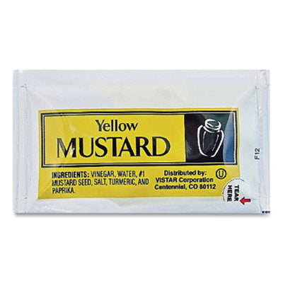 Condiment Packets, Mustard, 0.16 oz Packet, 200/Carton - OrdermeInc