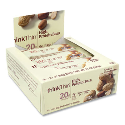 High Protein Bars, Chunky Peanut Butter, 2.1 oz Bar, 10 Bars/Carton OrdermeInc OrdermeInc