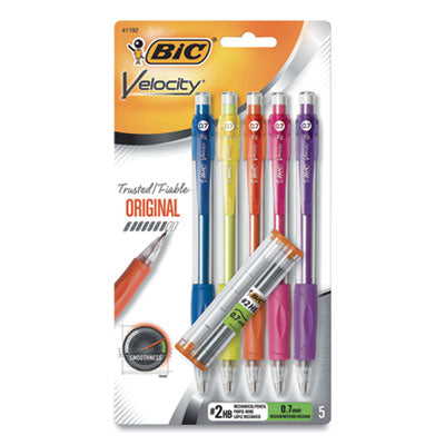 Velocity Original Mechanical Pencil, 0.7 mm, HB (#2), Black Lead, Assorted Barrel Colors, 5/Pack OrdermeInc OrdermeInc