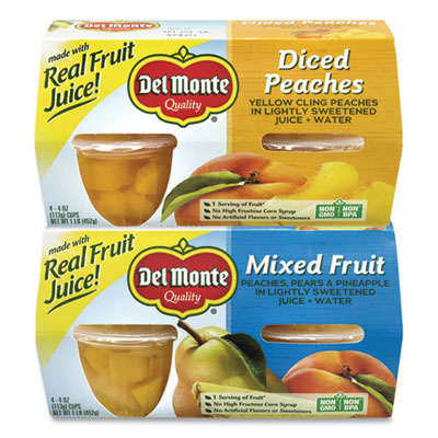 Diced Peaches and Mixed Fruit Cups, 4 oz Cups, 16 Cups/Carton OrdermeInc OrdermeInc