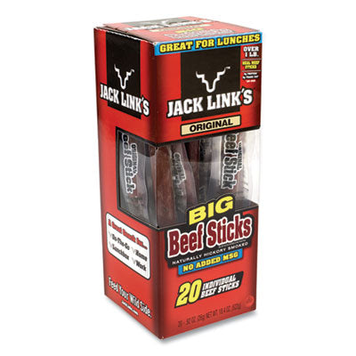 Jack Link’s Big Beef Sticks, 0.92 oz Sticks, 20 Sticks/Carton, Ships in 1-3 Business Days OrdermeInc OrdermeInc