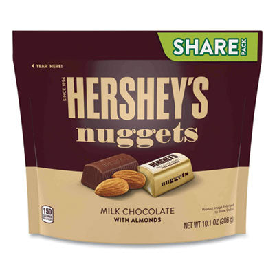 Hershey®'s Nuggets Share Pack, Milk Chocolate with Almonds, 10.1 oz Bag, 3/Pack, Ships in 1-3 Business Days  Ships in 1-3 business days OrdermeInc OrdermeInc