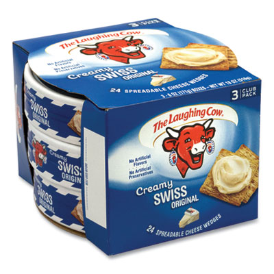 The Laughing Cow® Creamy Swiss Wedge, 6 oz Tub, 3 Tubs/Pack, Ships in 1-3 Business Days OrdermeInc OrdermeInc