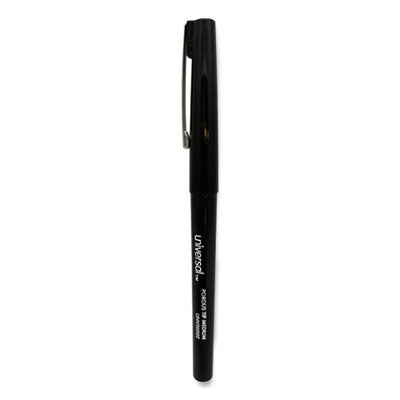 Universal™ Porous Point Pen, Stick, Medium 0.7 mm, Black Ink, Black Barrel, Dozen - OrdermeInc