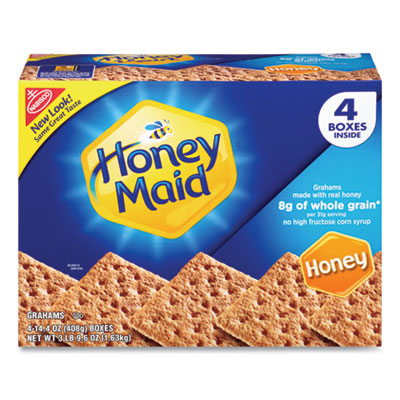 Honey Maid Honey Grahams, 14.4 oz Box, 4 Boxes/Pack, Ships in 1-3 Business Days - OrdermeInc