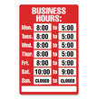 Open/Closed Business Hours Sign Kit, 8 x 12, Red OrdermeInc OrdermeInc