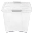 Stack and Pull Latching Flat Lid Storage Box, 13.5 gal, 22" x 16.5" x 13.03", Clear OrdermeInc OrdermeInc