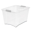 Stack and Pull Latching Flat Lid Storage Box, 13.5 gal, 22" x 16.5" x 13.03", Clear OrdermeInc OrdermeInc