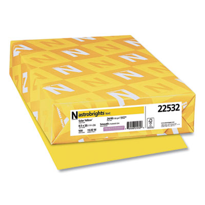 Color Paper, 24 lb Bond Weight, 8.5 x 14, Solar Yellow, 500/Ream - OrdermeInc