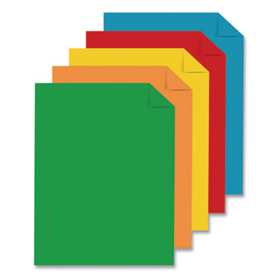 Color Cardstock -"Primary" Assortment, 65 lb Cover Weight, 8.5 x 11, Assorted Primary Colors, 100/Pack - OrdermeInc