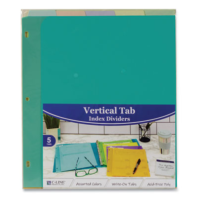 Index Dividers with Vertical Tab, 5-Tab, 11.5 x 10, Assorted, 1 Set OrdermeInc OrdermeInc