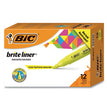 BIC CORP. Brite Liner Tank-Style Highlighter, Fluorescent Yellow Ink, Chisel Tip, Yellow/Black Barrel, Dozen