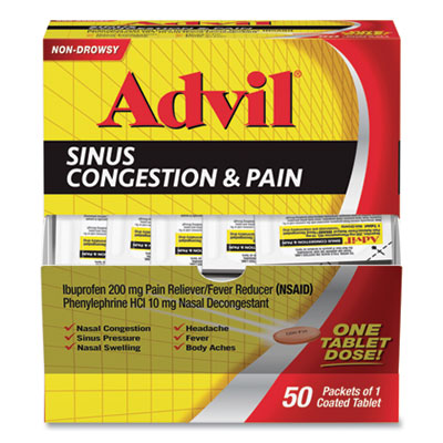 ACME UNITED CORPORATION Sinus Congestion and Pain Relief, 50/Box - OrdermeInc