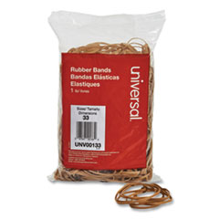 Universal® Rubber Bands, Size 33, 0.04" Gauge, Beige, 1 lb Box, 640/Pack - OrdermeInc