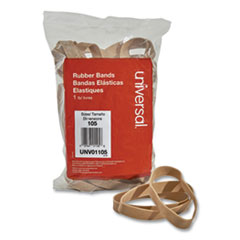 Universal® Rubber Bands, Size 105, 0.06" Gauge, Beige, 1 lb Box, 55/Pack - OrdermeInc