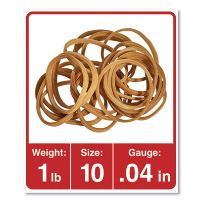 Universal® Rubber Bands, Size 10, 0.04" Gauge, Beige, 1 lb Box, 3,400/Pack - OrdermeInc