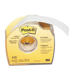 3M/COMMERCIAL TAPE DIV. Labeling and Cover-Up Tape, Non-Refillable, Clear Applicator, 1" x 700" - OrdermeInc