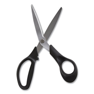 Stainless Steel Scissors, 8" Long, 3.58" Cut Length, Black Offset Handle OrdermeInc OrdermeInc