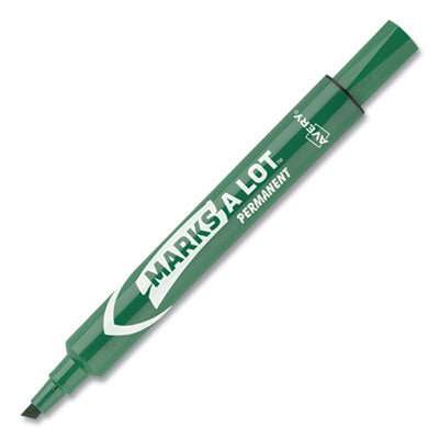 MARKS A LOT Large Desk-Style Permanent Marker, Broad Chisel Tip, Green, Dozen (8885) OrdermeInc OrdermeInc