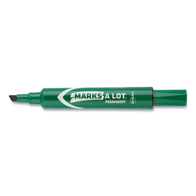 MARKS A LOT Large Desk-Style Permanent Marker, Broad Chisel Tip, Green, Dozen (8885) OrdermeInc OrdermeInc