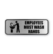 COSCO Brushed Metal Office Sign, Employees Must Wash Hands, 9 x 3, Silver - OrdermeInc