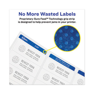 AVERY PRODUCTS CORPORATION Permanent Laser Print-to-the-Edge ID Labels w/SureFeed, 2 1/2"dia, White, 300/PK - OrdermeInc