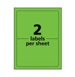 High-Visibility Permanent Laser ID Labels, 5.5 x 8.5, Neon Green, 200/Box OrdermeInc OrdermeInc