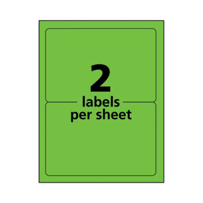 High-Visibility Permanent Laser ID Labels, 5.5 x 8.5, Neon Green, 200/Box OrdermeInc OrdermeInc