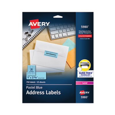 High-Visibility Permanent Laser ID Labels, 1 x 2.63, Pastel Blue, 750/Pack OrdermeInc OrdermeInc