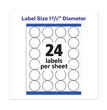 Permanent Laser Print-to-the-Edge ID Labels w/SureFeed, 1.66" dia, White, 600/PK OrdermeInc OrdermeInc