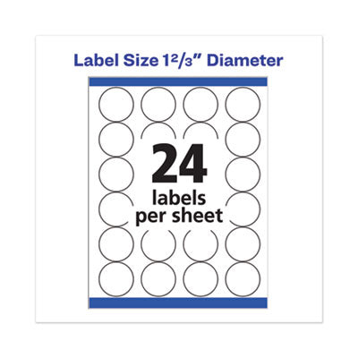 Permanent Laser Print-to-the-Edge ID Labels w/SureFeed, 1.66" dia, White, 600/PK OrdermeInc OrdermeInc