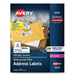 AVERY PRODUCTS CORPORATION Waterproof Address Labels with TrueBlock and Sure Feed, Laser Printers, 1 x 2.63, White, 30/Sheet, 50 Sheets/Pack