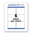 AVERY PRODUCTS CORPORATION Waterproof Shipping Labels with TrueBlock and Sure Feed, Laser Printers, 3.33 x 4, White, 6/Sheet, 50 Sheets/Pack