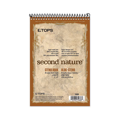 Second Nature Recycled Notepads, Gregg Rule, Brown Cover, 80 White 6 x 9 Sheets OrdermeInc OrdermeInc