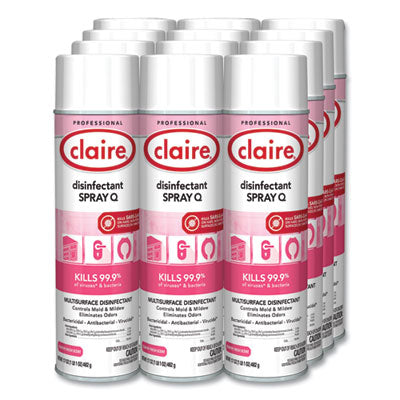 CLAIRE MANUFACTURING COMPANY Spray Q Disinfectant, Country Fresh Scent, 17 oz Aerosol Spray, Dozen - OrdermeInc
