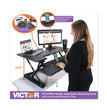 High Rise Height Adjustable Standing Desk with Keyboard Tray, 36" x 31.25" x 5.25" to 20", Gray/Black OrdermeInc OrdermeInc