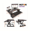 High Rise Height Adjustable Standing Desk with Keyboard Tray, 36" x 31.25" x 5.25" to 20", Gray/Black OrdermeInc OrdermeInc