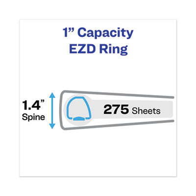 Heavy-Duty View Binder with DuraHinge, One Touch EZD Rings and Extra-Wide Cover, 3 Ring, 1" Capacity, 11 x 8.5, White, (1318) - OrdermeInc