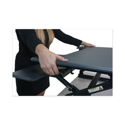 High Rise Height Adjustable Standing Desk with Keyboard Tray, 36" x 31.25" x 5.25" to 20", Gray/Black OrdermeInc OrdermeInc