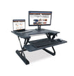 High Rise Height Adjustable Standing Desk with Keyboard Tray, 31" x 31.25" x 5.25" to 20", Gray/Black OrdermeInc OrdermeInc